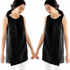 NWOT J. Jill Pure Jill Linen Wrap Tunic Black